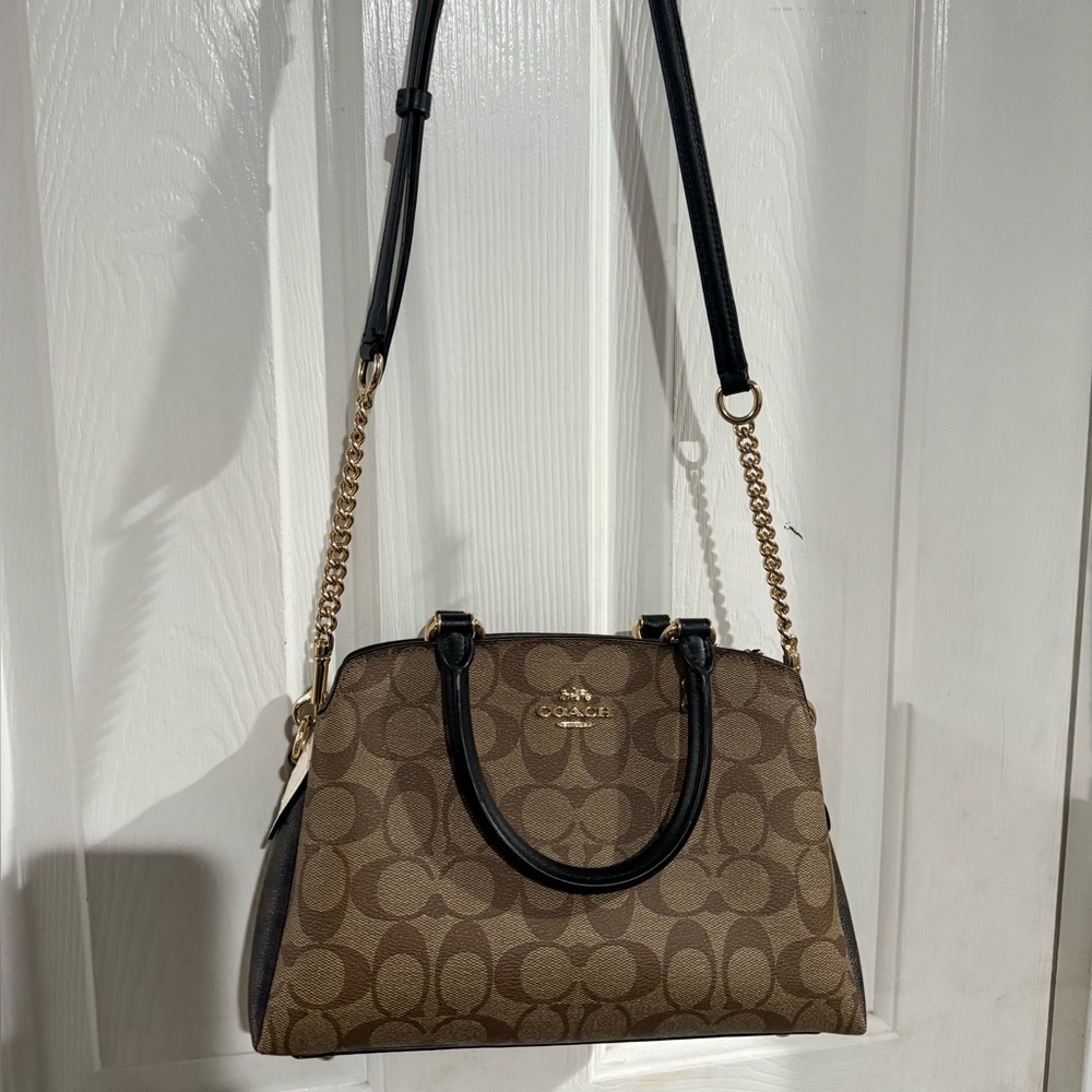 Coach Brown and Black Signature Satchel